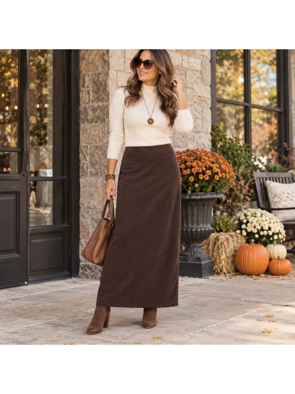 Simply Irresistible Skirt Size 8 Brown Maxi Long Minimalist Made USA Y2K